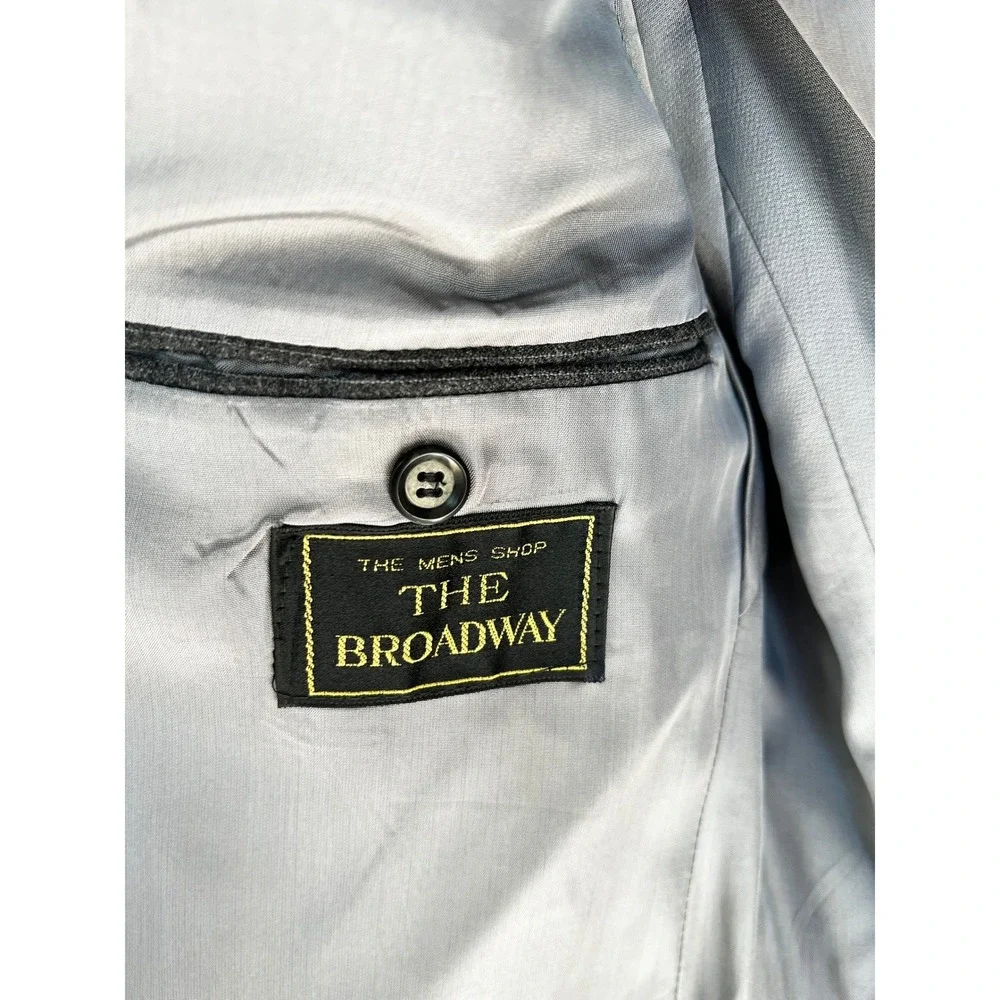 The‎ Men's Shop The Broadway Mens Grey Pinstripe Pure Wool Blazer Sport Coat 40